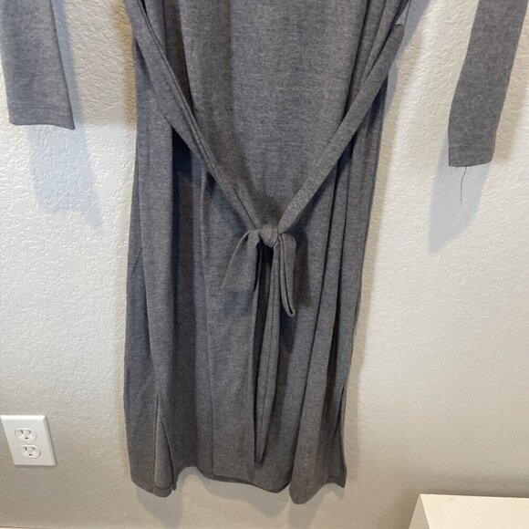 Time & Tru Dress Women’s Size XXL Gray Long Sleeve Pullover MIDI NWT Belt - Picture 3 of 8